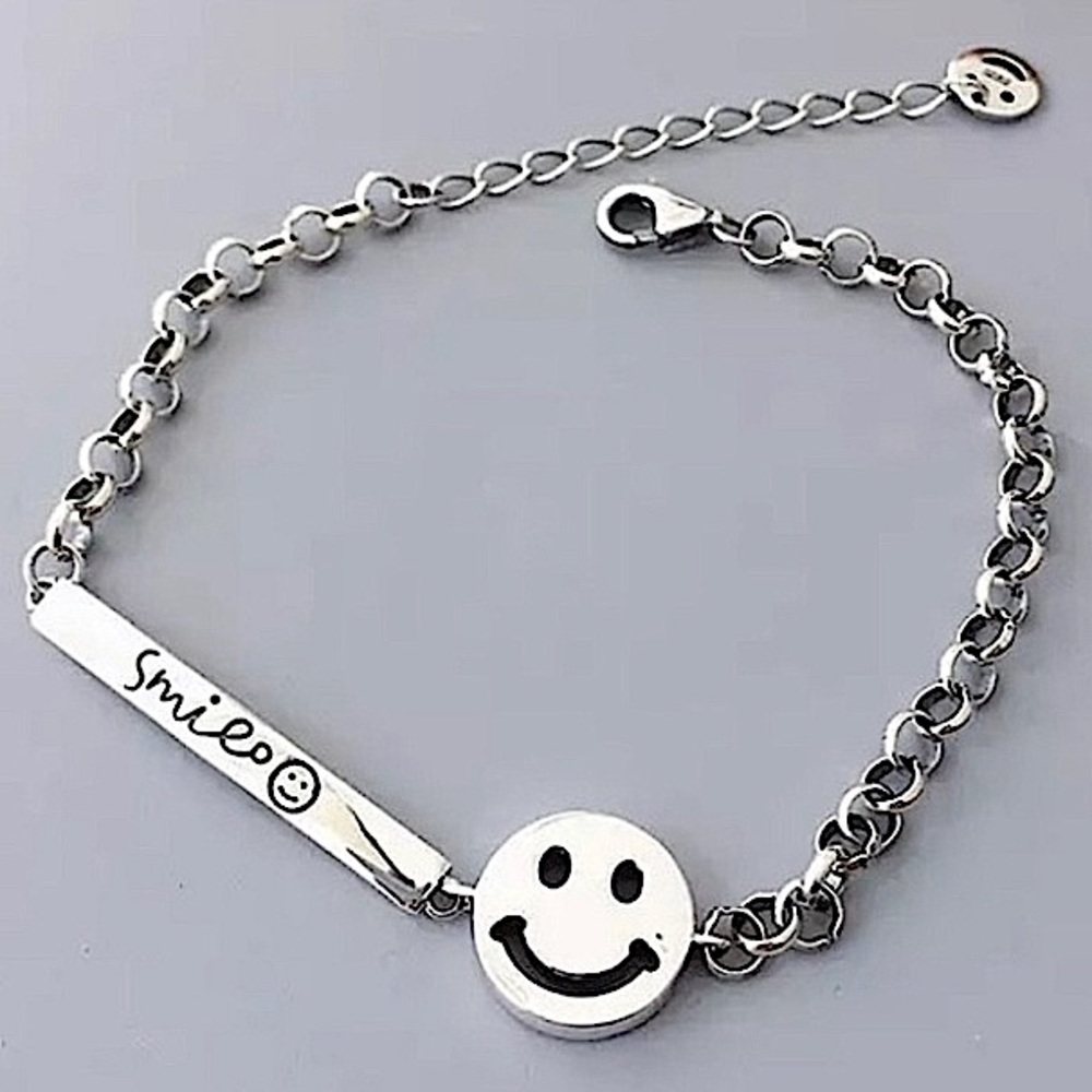 Sterling Silver Smiley Face Bracelet